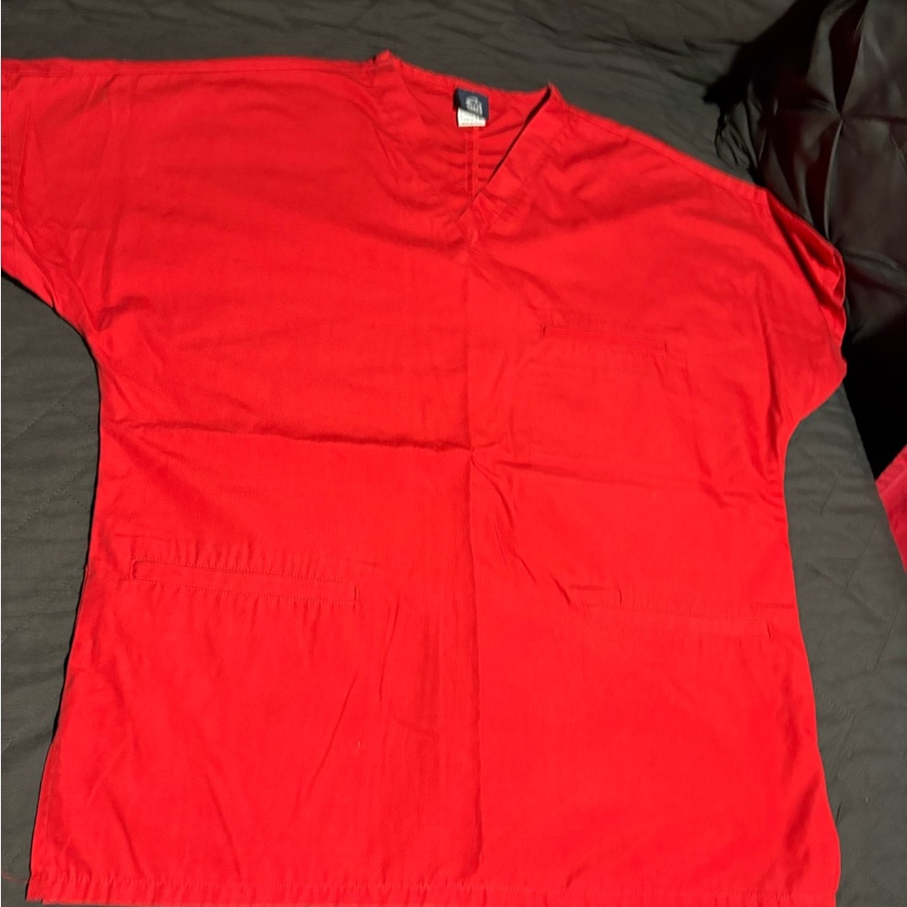 Barco Uniforms Red Short Sleeve Scrub top